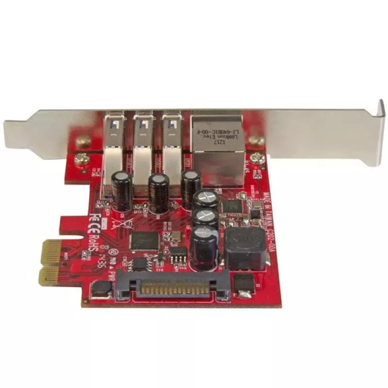 StarTech.com Karta PCI Express 3-port USB 3.0 + Gigabit Ethernet