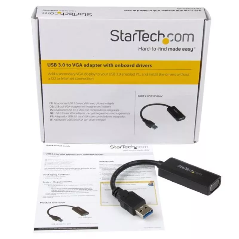 StarTech.com Adapter USB 3.0 do VGA – Wbudowana instalacja sterowników – 1920x1200