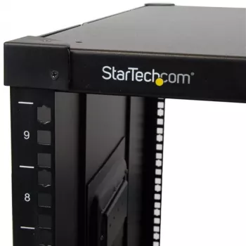 StarTech.com 4-Post 9U Mobile Open Frame Server Rack, Four Post sieciowy Rack with Wheels, 19 inch Rolling Rack for Home/Office Narrow Floor Spaces, Small Data Rack for Computer/AV/IT Equipment - TAA Compliant
