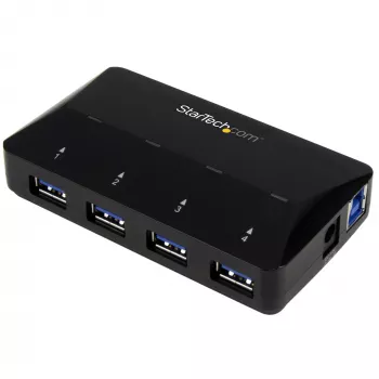 StarTech.com 4-portowy hub USB 3.0 z dedykowanym portem ładowania – 1 port 2,4 A ~ 4-portowy hub USB 3.0 (5 Gb/s) z dedykowanym portem ładowania – 1 port 2,4 A