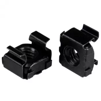 StarTech.com Nakrętki klatkowe M6 - Opakowanie 100 sztuk, czarne, Nakrętka klatkowa, Stal, Czarny, M6, 428 g, 120 mm