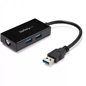 StarTech.com adapter USB na Ethernet, konwerter USB 3.0 na 10/100/1000 Gigabit Ethernet LAN do laptopów, dołączony kabel 30 cm, adapter USB na RJ45, karta sieciowa USB, sieciowy adapter USB