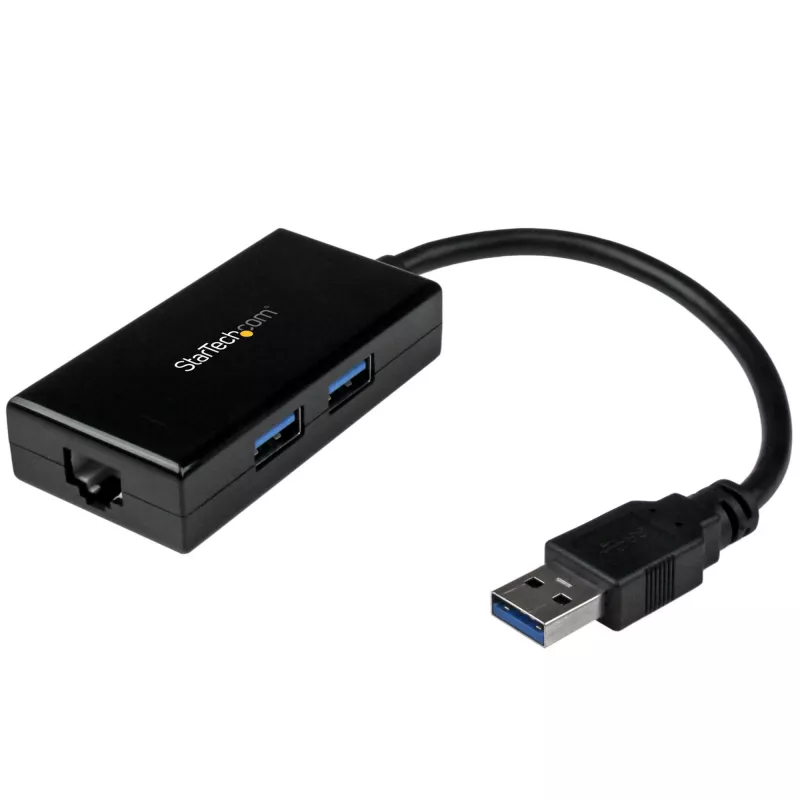 StarTech.com adapter USB na Ethernet, konwerter USB 3.0 na 10/100/1000 Gigabit Ethernet LAN do laptopów, dołączony kabel 30 cm, adapter USB na RJ45, karta sieciowa USB, sieciowy adapter USB