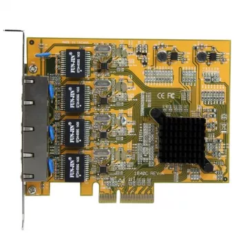 StarTech.com 4-Portowa Karta Sieciowa Gigabit PCIe, wewnętrzna, przewodowa, PCI Express, Ethernet, 2000 Mbit/s