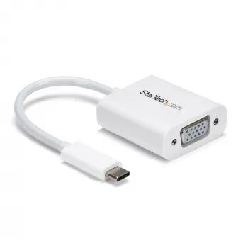 StarTech.com Adapter USB-C do VGA - Biały, 3.2 Gen 1 (3.1 Gen 1), USB Type-C, wyjście VGA (D-Sub), 1920 x 1200 pikseli