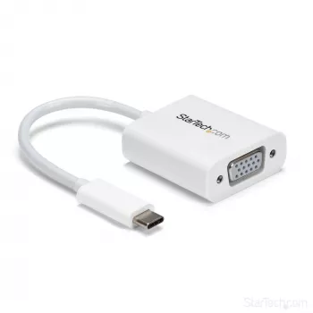 StarTech.com Adapter USB-C do VGA - Biały, 3.2 Gen 1 (3.1 Gen 1), USB Type-C, wyjście VGA (D-Sub), 1920 x 1200 pikseli