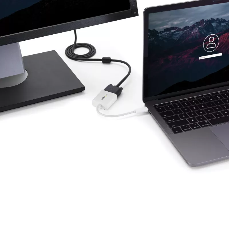 StarTech.com Adapter USB-C do VGA - Biały, 3.2 Gen 1 (3.1 Gen 1), USB Type-C, wyjście VGA (D-Sub), 1920 x 1200 pikseli
