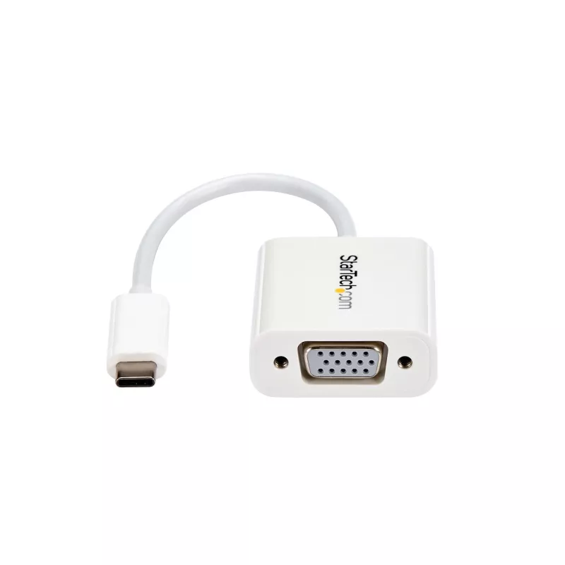 StarTech.com Adapter USB-C do VGA - Biały, 3.2 Gen 1 (3.1 Gen 1), USB Type-C, wyjście VGA (D-Sub), 1920 x 1200 pikseli