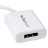 StarTech.com Adapter USB-C na DisplayPort - 4K 60Hz/8K 30Hz - Przejściówka USB Type-C na DP 1.4 HBR2 - Kompaktowy konwerter wideo monitora USB-C (DP Alt Mode) - Kompatybilny z Thunderbolt 3 - Biały