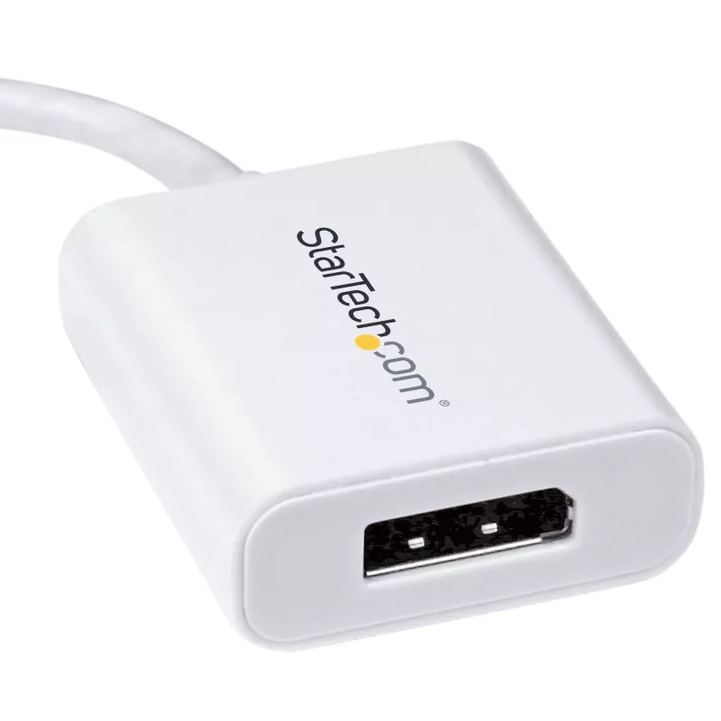 StarTech.com Adapter USB-C na DisplayPort - 4K 60Hz/8K 30Hz - Przejściówka USB Type-C na DP 1.4 HBR2 - Kompaktowy konwerter wideo monitora USB-C (DP Alt Mode) - Kompatybilny z Thunderbolt 3 - Biały