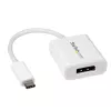 StarTech.com Adapter USB-C na DisplayPort - 4K 60Hz/8K 30Hz - Przejściówka USB Type-C na DP 1.4 HBR2 - Kompaktowy konwerter wideo monitora USB-C (DP Alt Mode) - Kompatybilny z Thunderbolt 3 - Biały