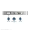 StarTech.com USB-C wieloportowy adapter wideo z HDMI, VGA, Mini DisplayPort lub DVI – USB-C adapter do monitora z HDMI 1.4 lub mDP 1.2 (4K) – VGA lub DVI (1080p) – srebrny aluminiowy