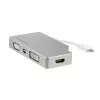 StarTech.com USB-C wieloportowy adapter wideo z HDMI, VGA, Mini DisplayPort lub DVI – USB-C adapter do monitora z HDMI 1.4 lub mDP 1.2 (4K) – VGA lub DVI (1080p) – srebrny aluminiowy