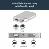 StarTech.com USB-C wieloportowy adapter wideo z HDMI, VGA, Mini DisplayPort lub DVI – USB-C adapter do monitora z HDMI 1.4 lub mDP 1.2 (4K) – VGA lub DVI (1080p) – srebrny aluminiowy