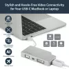 StarTech.com USB-C wieloportowy adapter wideo z HDMI, VGA, Mini DisplayPort lub DVI – USB-C adapter do monitora z HDMI 1.4 lub mDP 1.2 (4K) – VGA lub DVI (1080p) – srebrny aluminiowy