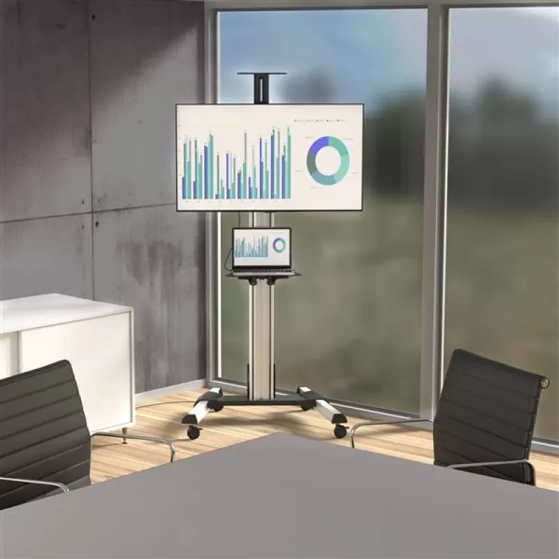 StarTech.com Wózek pod telewizor – Regulacja wysokości – Blokowane kółka, 40 kg, 81,3 cm (32 cale), 190,5 cm (75 cali), 200 x 200 mm, 600 x 400 mm, 1110–1510 mm