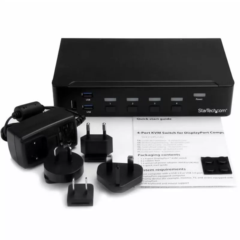 StarTech.com 4-portowy przełącznik DisplayPort KVM - USB 3.0 - 4K 30 Hz