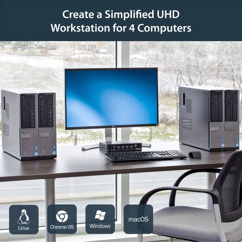 StarTech.com 4-portowy przełącznik DisplayPort KVM - USB 3.0 - 4K 30 Hz