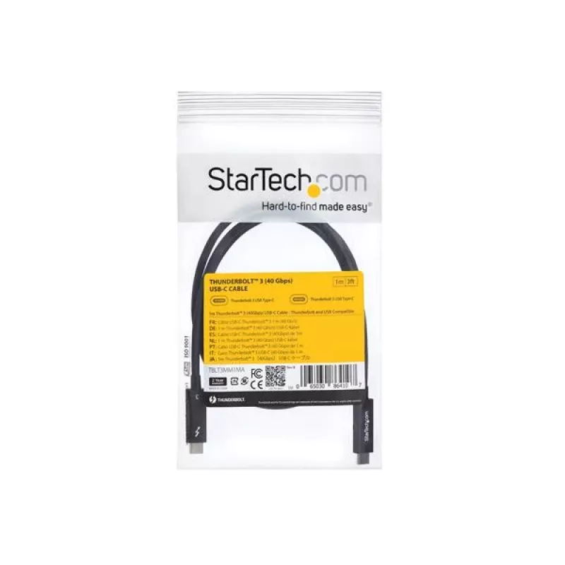 StarTech.com 3 ft. (1 m) Kabel Thunderbolt 3 z zasilaniem 100 W — 40 Gb/s