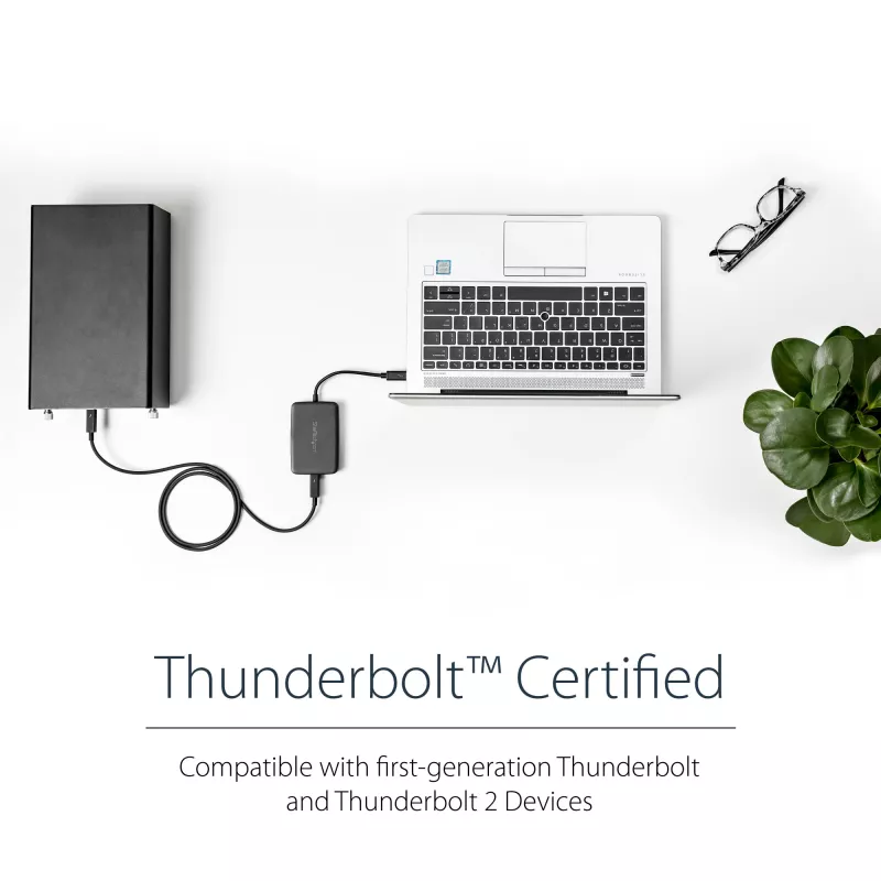 Adapter StarTech.com Thunderbolt 3 na Thunderbolt 2 — laptop TB3 do wyświetlaczy i urządzeń TB2 — konwerter Thunderbolt 2 20 Gb/s lub Thunderbolt 1 10 Gb/s — certyfikat Thunderbolt 3 — Windows/Mac