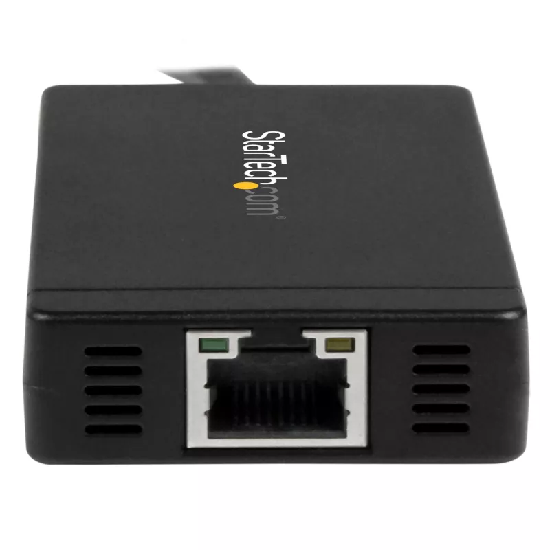 StarTech.com 3-portowy hub USB 3.0 plus Gigabit Ethernet - USB-C - z zasilaczem~3-portowy hub USB-C z Gigabit Ethernet - USB-C na 3x USB-A - USB 3.0 (5 Gb/s) - z zasilaczem
