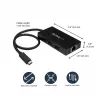 StarTech.com 3-portowy hub USB 3.0 plus Gigabit Ethernet - USB-C - z zasilaczem~3-portowy hub USB-C z Gigabit Ethernet - USB-C na 3x USB-A - USB 3.0 (5 Gb/s) - z zasilaczem