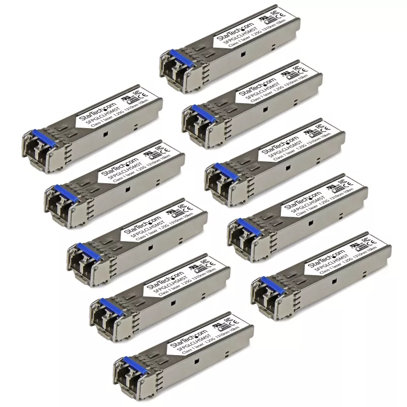 StarTech.com Cisco GLC-LH-SM Kompatybilny SFP transceiver Module - 1000BASE-LX/LH - 10 PACK~10 Pack Cisco GLC-LH-SM Kompatybilny SFP Module (10 Pack) - 1000BASE-LX/LH - 1GbE Single Mode Fiber SMF Optic transceiver - 1GE Gigabit Ethernet SFP - LC 10km - 1310nm - DDM Cisco Firepower, ASR920, IE2000