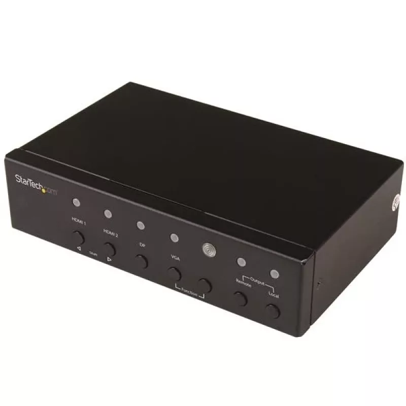Multi-Input HDBaseT Extender z wbudowanym przełącznikiem StarTech.com - DisplayPort, VGA i HDMI przez CAT5e lub CAT6 - do 4K