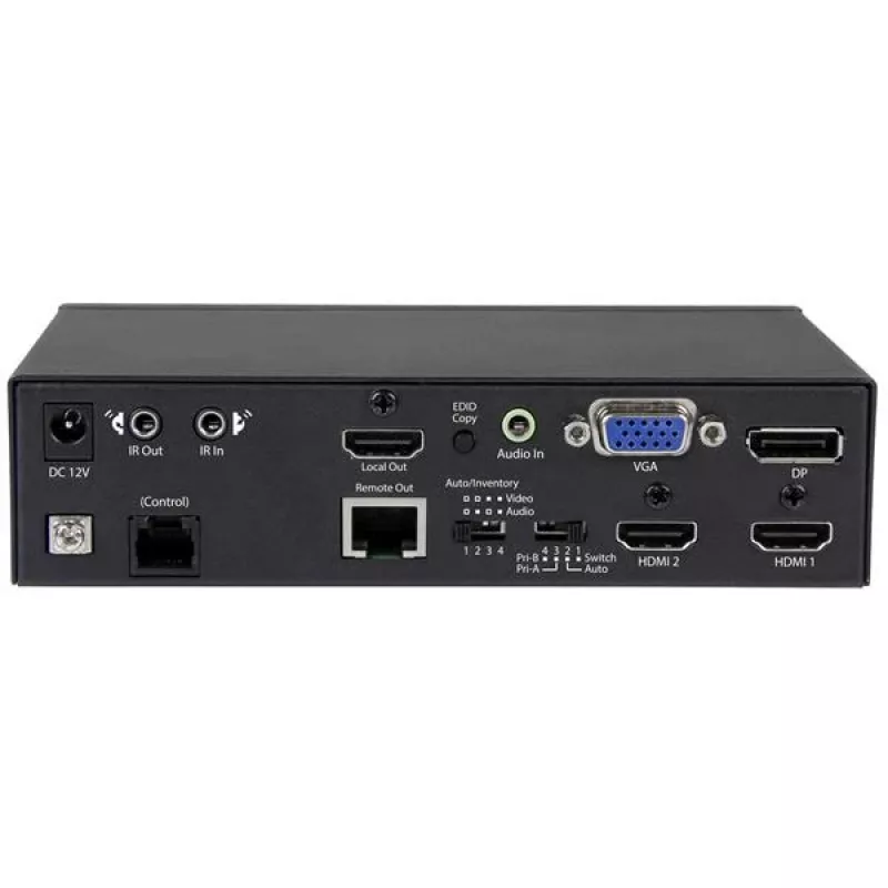 Multi-Input HDBaseT Extender z wbudowanym przełącznikiem StarTech.com - DisplayPort, VGA i HDMI przez CAT5e lub CAT6 - do 4K
