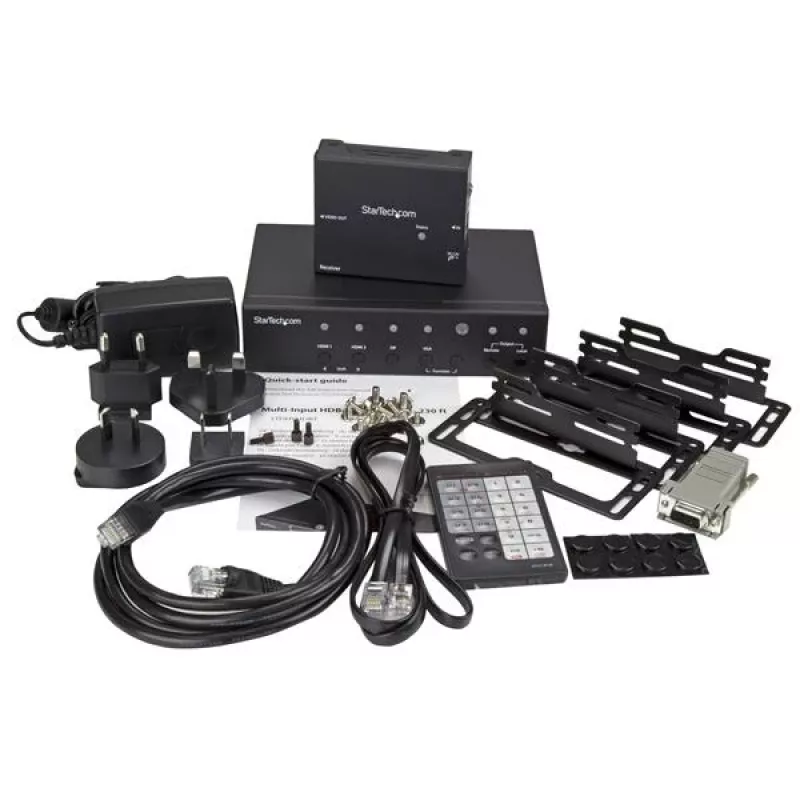 Multi-Input HDBaseT Extender z wbudowanym przełącznikiem StarTech.com - DisplayPort, VGA i HDMI przez CAT5e lub CAT6 - do 4K