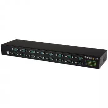 StarTech.com 16-portowy koncentrator adaptera USB-na-szeregowy, USB 2.0 Typ-B, szeregowy, 480 Mbit/s, czarny, stal, 36 W