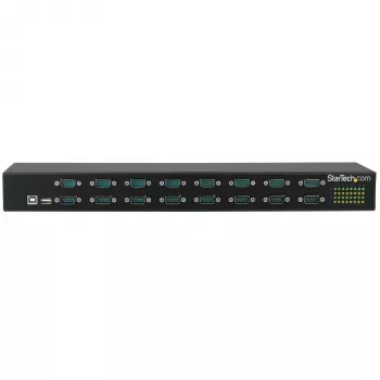 StarTech.com 16-portowy koncentrator adaptera USB-na-szeregowy, USB 2.0 Typ-B, szeregowy, 480 Mbit/s, czarny, stal, 36 W