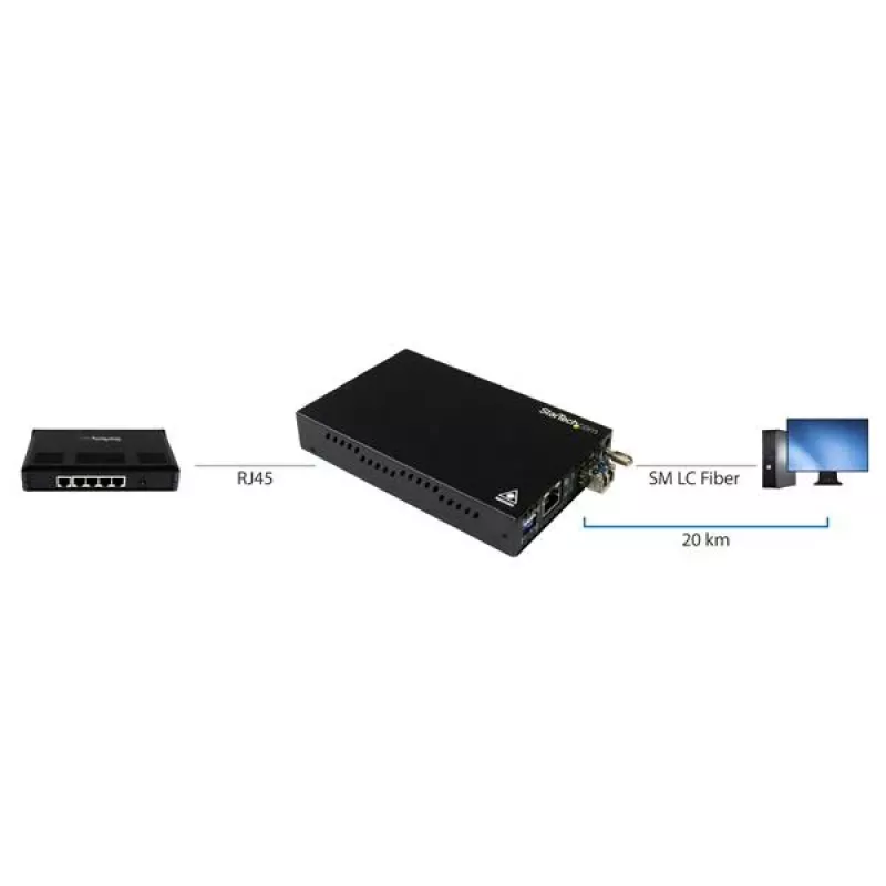 StarTech.com Gigabit Ethernet miedź-to-Fiber Media Converter - SM LC - 20 km
