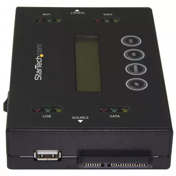 StarTech.com 1:1 Samodzielny duplikator i kasownik dysków twardych, klonowanie i kasowanie pamięci USB oraz HDD/SSD SATA, wyświetlacz LCD, zgodny z TAA, niezależny od systemu operacyjnego