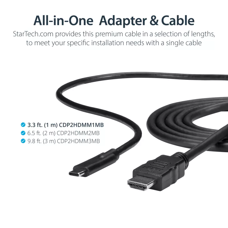 StarTech.com 3ft (1m) USB C to HDMI kabel - 4K 30Hz USB Type-C to HDMI Video Display Converter - USB-C DP Alt Mode to HDMI Monitor Adapter Cord - Thunderbolt Kompatybilny