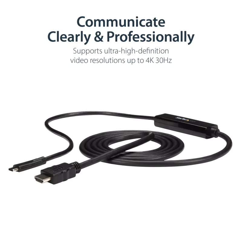 StarTech.com 3ft (1m) USB C to HDMI kabel - 4K 30Hz USB Type-C to HDMI Video Display Converter - USB-C DP Alt Mode to HDMI Monitor Adapter Cord - Thunderbolt Kompatybilny