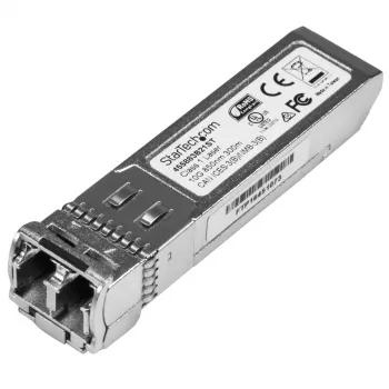 StarTech.com 10 Gigabit Fiber SFP+ transceiver Module - HP 455883-B21 Kompatybilny - MM LC z DDM - 300 m~Moduł SFP+ kompatybilny z HPE 455883-B21 - 10GBASE-SR - 10GbE Multi Mode Fiber Optic transceiver - 10GE Gigabit Ethernet SFP+ - LC 300m - 850nm - DDM HPE 6120XG, 6120G, Flex Fabric