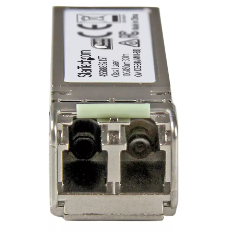 StarTech.com 10 Gigabit Fiber SFP+ transceiver Module - HP 455883-B21 Kompatybilny - MM LC z DDM - 300 m~Moduł SFP+ kompatybilny z HPE 455883-B21 - 10GBASE-SR - 10GbE Multi Mode Fiber Optic transceiver - 10GE Gigabit Ethernet SFP+ - LC 300m - 850nm - DDM HPE 6120XG, 6120G, Flex Fabric