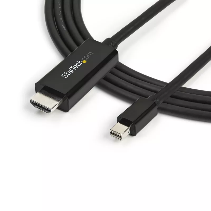 Kabel StarTech.com 10 stóp (3 m) Mini DisplayPort do HDMI - Wideo 4K 30 Hz - adapter kablowya mDP do HDMI - Mini DP lub Thunderbolt 1/2 Mac/PC do monitora/wyświetlacza HDMI - Przewód konwertera mDP do HDMI