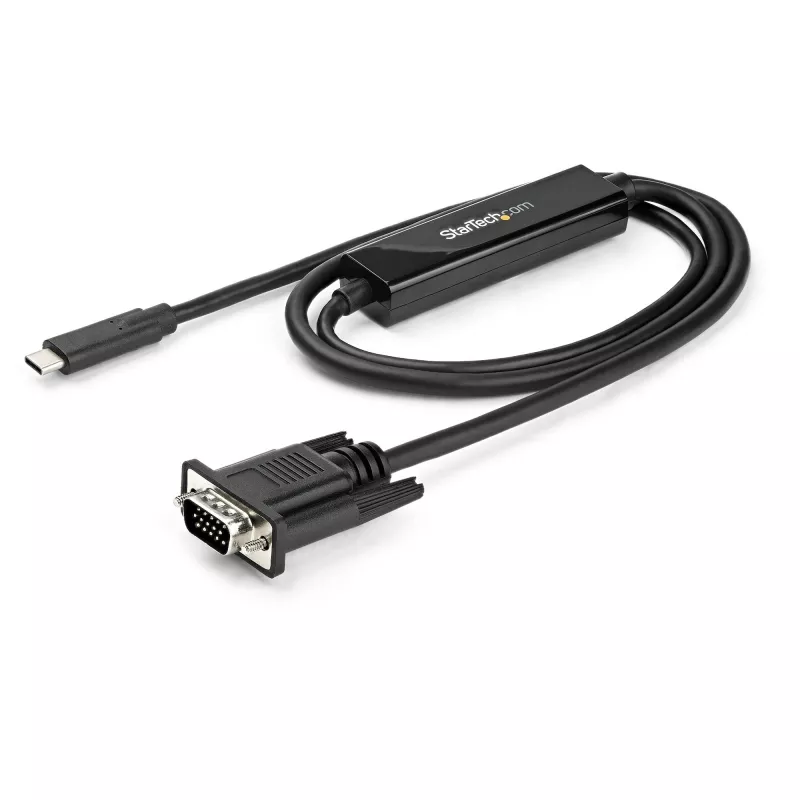 Kabel StarTech.com 1 m USB-C do VGA – 1920x1200/1080p aktywny adapter wideo USB typu C do VGA – zgodny z Thunderbolt 3 – do podłączenia laptopa do monitora/projektora VGA – DP Alt Mode HBR2
