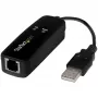 StarTech.com USB 2.0 Fax Modem - 56K Zewnętrzny Sprzętowy Modem Dial Up V.92 / Dongle / Adapter - Modem Faksowy do Komputera/Laptopa - USB do Gniazda Telefonicznego - Modem Danych USB - Faks Sieciowy / CMR / POS