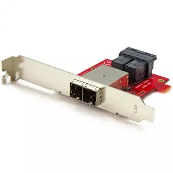 StarTech.com Adapter Mini-SAS - Podwójny SFF-8643 do SFF-8644 - z pełnowymiarową i niskoprofilową śledzią - 12 Gb/s