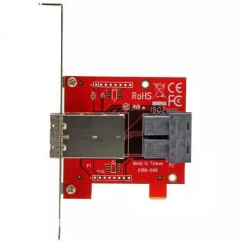 StarTech.com Adapter Mini-SAS - Podwójny SFF-8643 do SFF-8644 - z pełnowymiarową i niskoprofilową śledzią - 12 Gb/s
