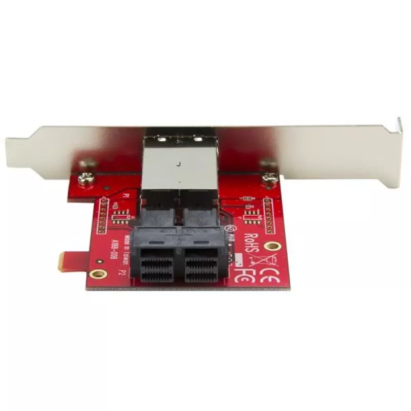 StarTech.com Adapter Mini-SAS - Podwójny SFF-8643 do SFF-8644 - z pełnowymiarową i niskoprofilową śledzią - 12 Gb/s