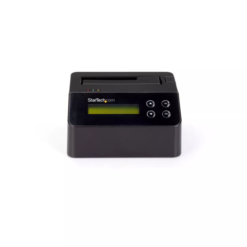 StarTech.com Single Bay Hard Drive Eraser, Standalone HDD/SSD Sanitizer, 4Kn, USB 3.0 do SATA III (6 Gbps), 9 trybów kasowania, Wyświetlacz LCD, Stacja dokująca do bezpiecznego kasowania dysków twardych, port drukarki DB-9, zgodność z TAA