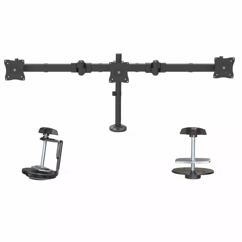Uchwyt biurkowy do trzech monitorów StarTech.com - Ergonomiczny montaż VESA 3 monitorów do 27 cali – Uchwyt na słupie z regulacją wysokości i przegubami – Pochylenie/obrót/rotacja ekranów LCD/LED – Zacisk biurkowy/mocowanie przelotowe