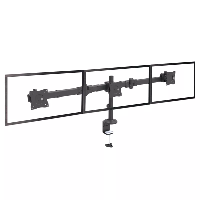 Uchwyt biurkowy do trzech monitorów StarTech.com - Ergonomiczny montaż VESA 3 monitorów do 27 cali – Uchwyt na słupie z regulacją wysokości i przegubami – Pochylenie/obrót/rotacja ekranów LCD/LED – Zacisk biurkowy/mocowanie przelotowe