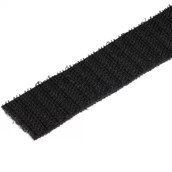 StarTech.com 50ft rolka rzepu - przycinane, wielokrotnego użytku opaski kablowe - hurtowa taśma przemysłowa do mocowania przewodów / regulowane owijki materiałowe czarne / wielokrotne samoprzylepne paski do zarządzania kablami