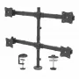StarTech.com Ramię do montażu na biurku dla czterech monitorów - Ergonomiczne mocowanie VESA 4 monitorów 2x2 do 27 cali - Przegubowe i z regulacją wysokości mocowanie na słupie - Pochylenie/obrót/rotacja ekranów LCD/LED - Zacisk do biurka/przepust kablowy
