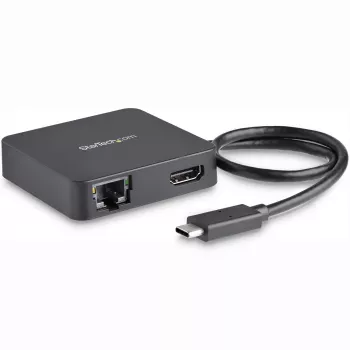StarTech.com USB C Multiport Adapter - Przenośna ministacja dokująca USB-C 4K HDMI Video - Gigabit Ethernet, koncentrator USB 3.0 (1x USB-A 1x USB-C) - USB Type-C Multiport Adapter - kompatybilny z Thunderbolt 3